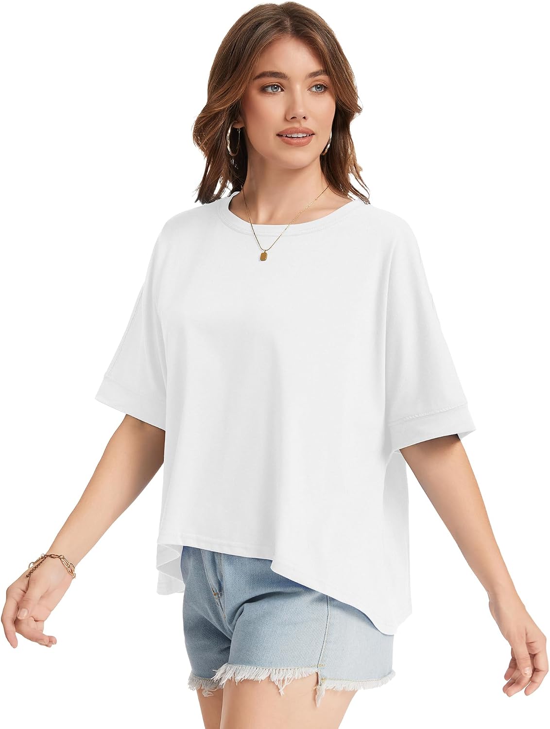 Oversized Crop T-Shirt for Women Summer Casual Top