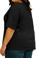 Plus Size V-Neck Oversized Top for Women Casual Tee