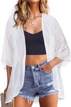 Women’s Chiffon Kimono Cardigan Open Front Cover Up