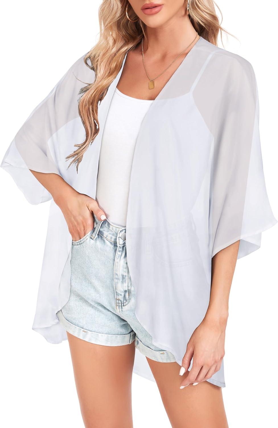 Women’s Chiffon Kimono Cardigan Open Front Cover Up