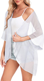 Women’s Chiffon Kimono Cardigan Open Front Cover Up