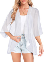 Women’s Chiffon Kimono Cardigan Open Front Cover Up