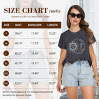 Women’s Graphic Crewneck T-Shirt With Moon And Stars