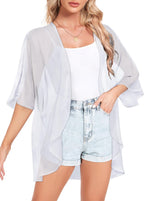 Women’s Chiffon Kimono Cardigan Open Front Cover Up