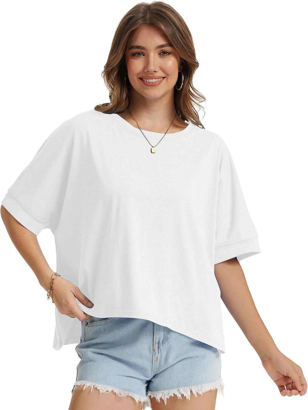 Oversized Crop T-Shirt for Women Summer Casual Top