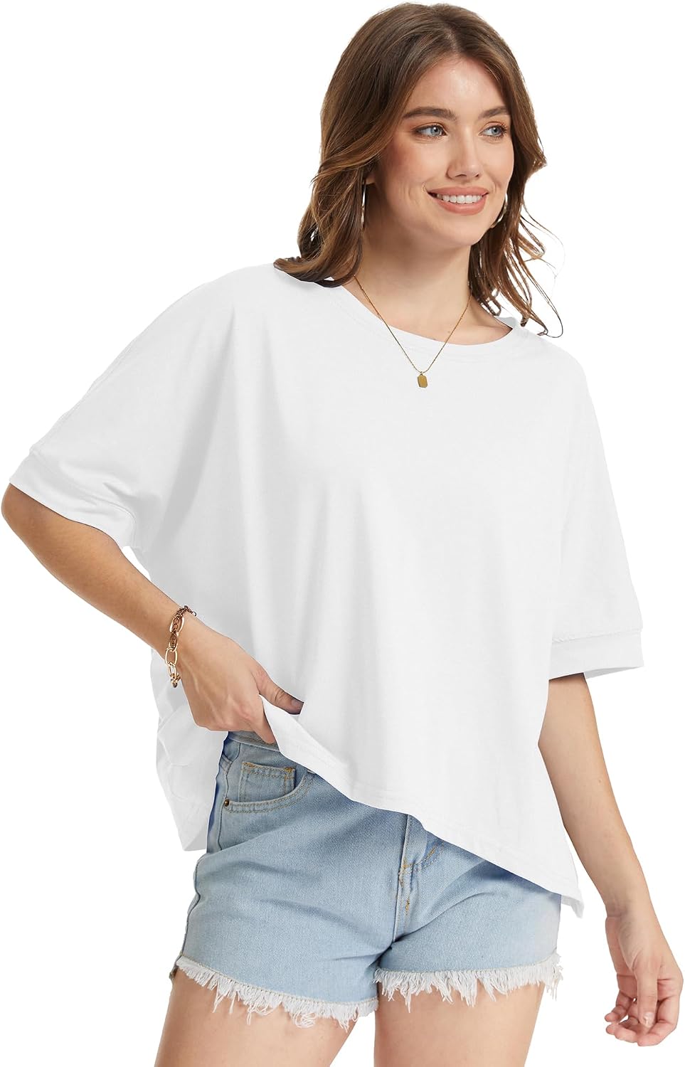 Oversized Crop T-Shirt for Women Summer Casual Top