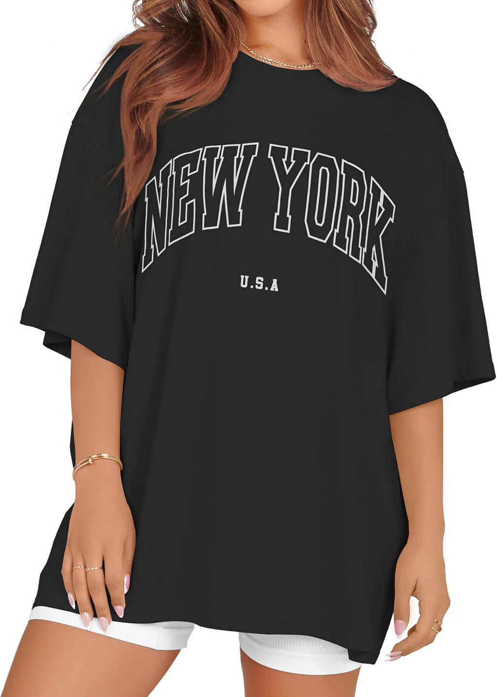 Women’s Oversized Graphic T-Shirt Round Neck Short Sleeve
