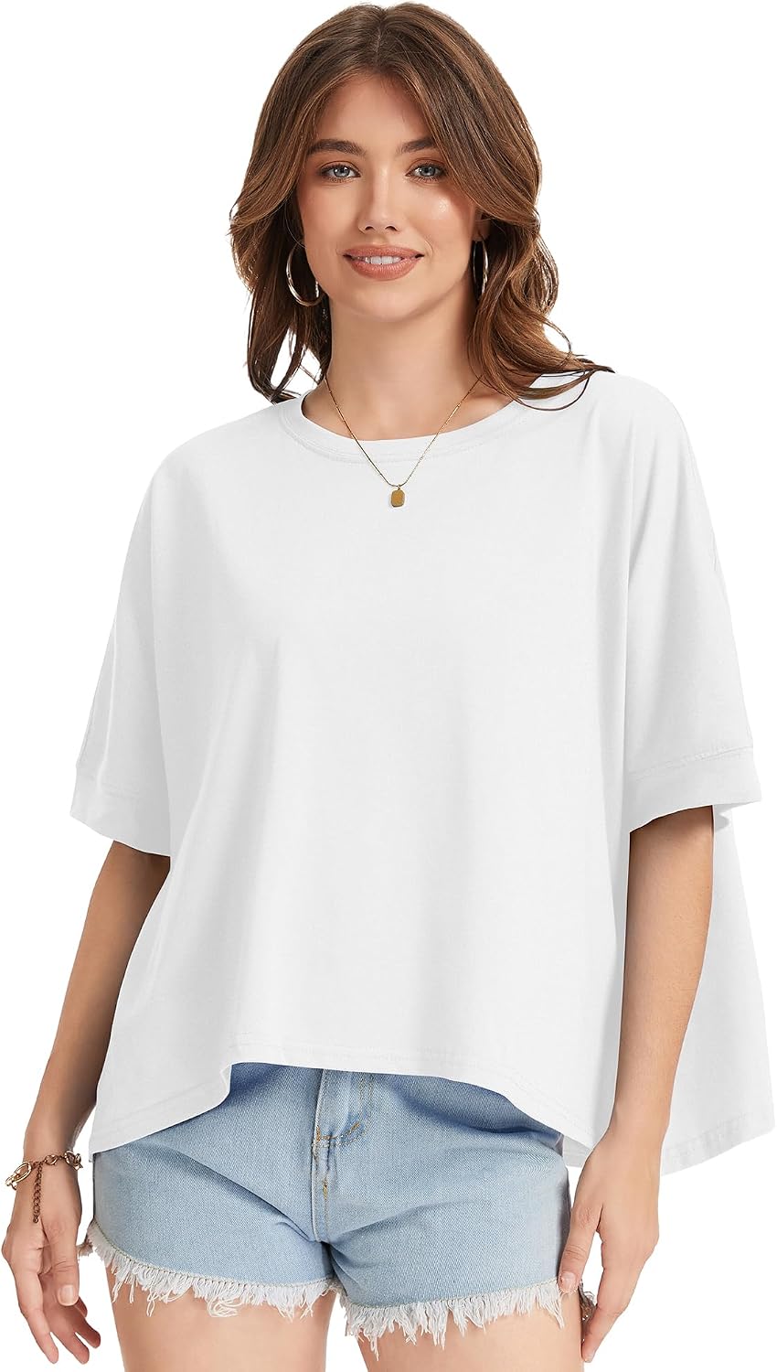 Oversized Crop T-Shirt for Women Summer Casual Top