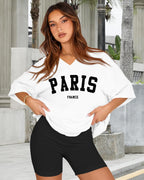 Women’s Oversized V-Neck T-Shirt Casual Short Sleeve Top