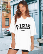 Women’s Oversized V-Neck T-Shirt Casual Short Sleeve Top