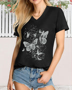 Women’s V-Neck Graphic T-Shirt Casual Summer Top