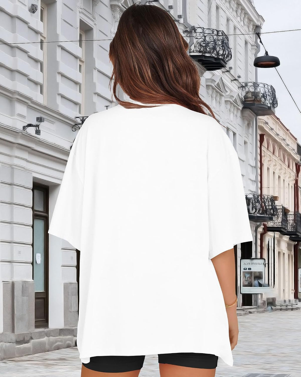 Women’s Oversized V-Neck T-Shirt Casual Short Sleeve Top