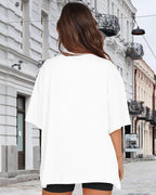 Women’s Oversized V-Neck T-Shirt Casual Short Sleeve Top