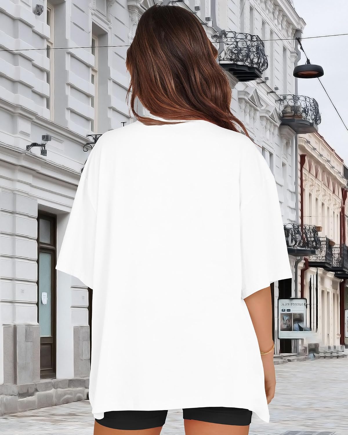 Women’s Oversized V-Neck T-Shirt Casual Short Sleeve Top