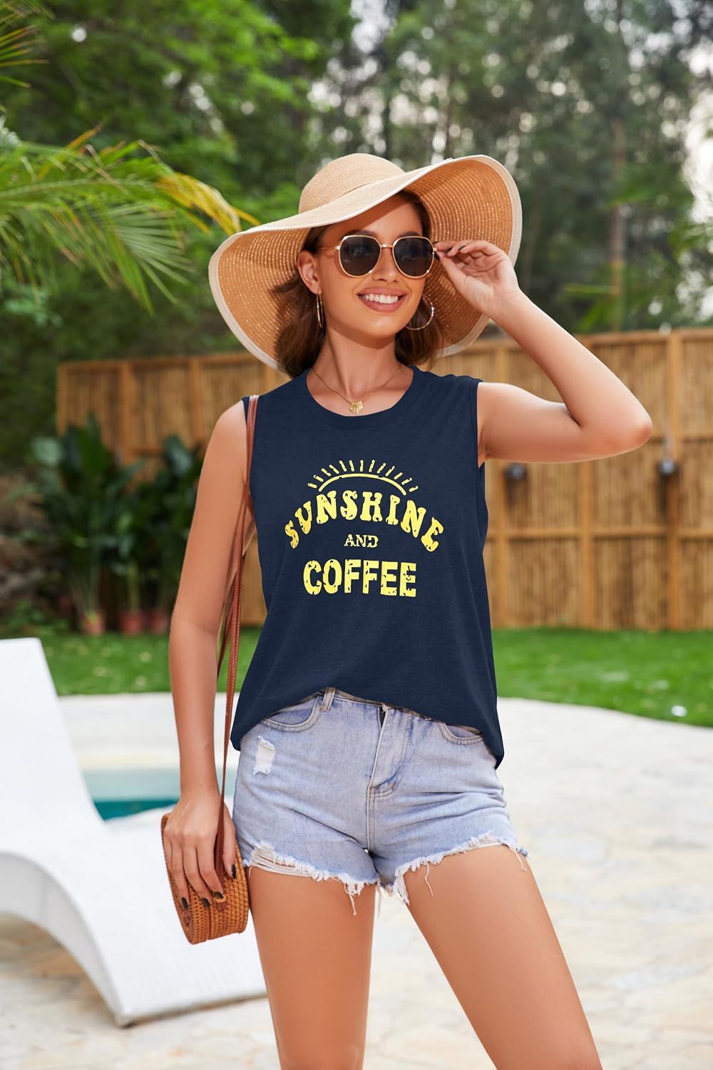 Women’s Sleeveless Graphic Tank Top Casual Summer Tee