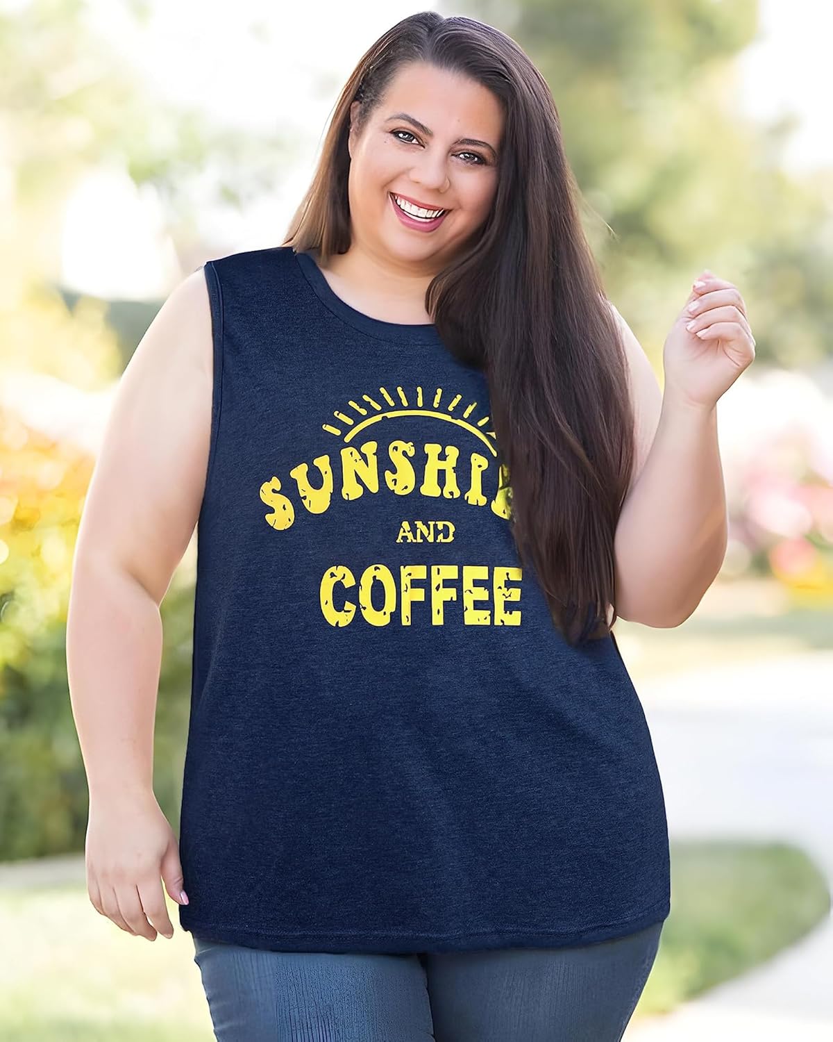 Women’s Sleeveless Graphic Tank Top Casual Summer Tee